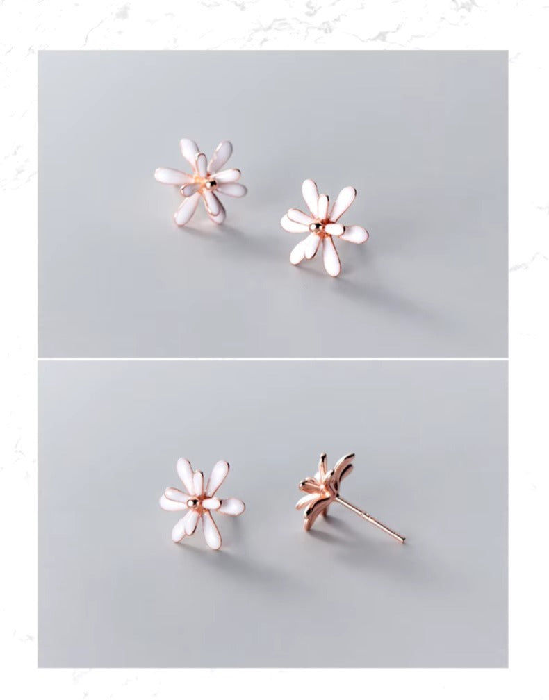 pendientes de esmalte plateado para mujer