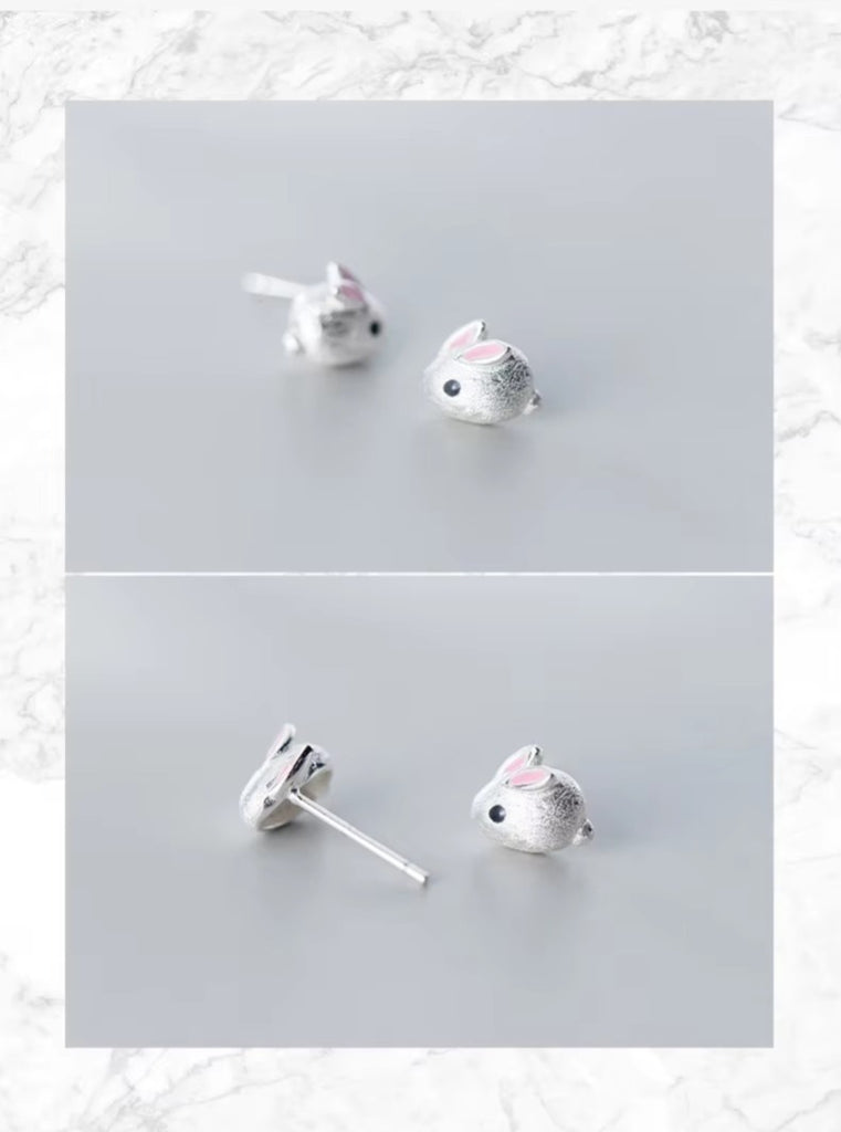pendientes de plata de ley 925 con forma de ratón para mujer