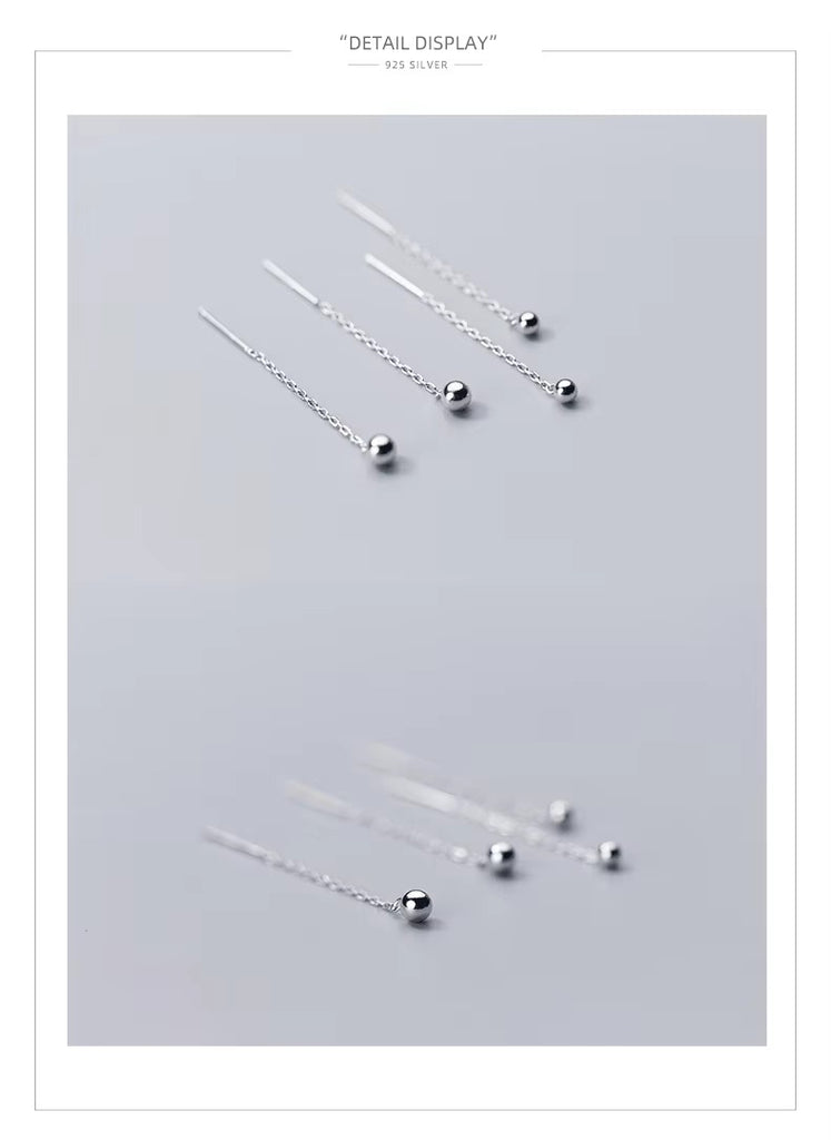 pendientes colgantes de plata de ley 100% para mujer, aretes de diseño minimalista