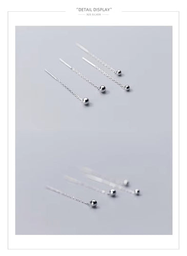 pendientes colgantes de plata de ley 100% para mujer, aretes de diseño minimalista