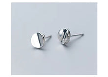 Cargar imagen en el visor de la galería, pendientes redondos de Plata de Ley 925 para mujer, joyería con diseño único Simple