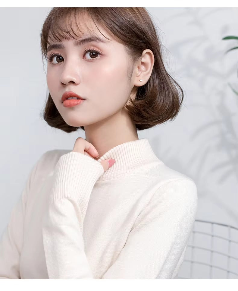 pendientes pequeños de plata de ley 2021 con corazones transparentes, joyería coreana, 925