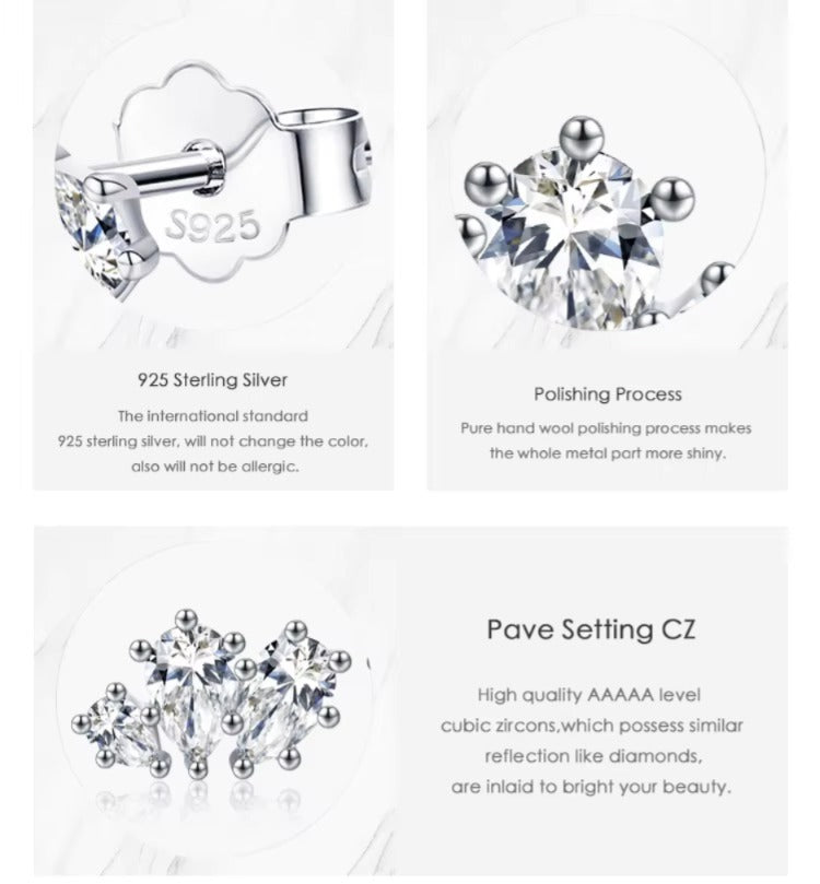 pendientes de plata de ley 925 con circonita cúbica para mujer, aretes brillantes con forma de gota