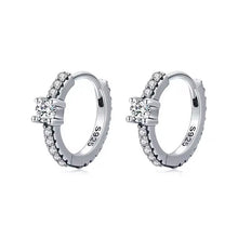 Load image into Gallery viewer, pendientes de aro de Plata de Ley 925 auténtica para mujer