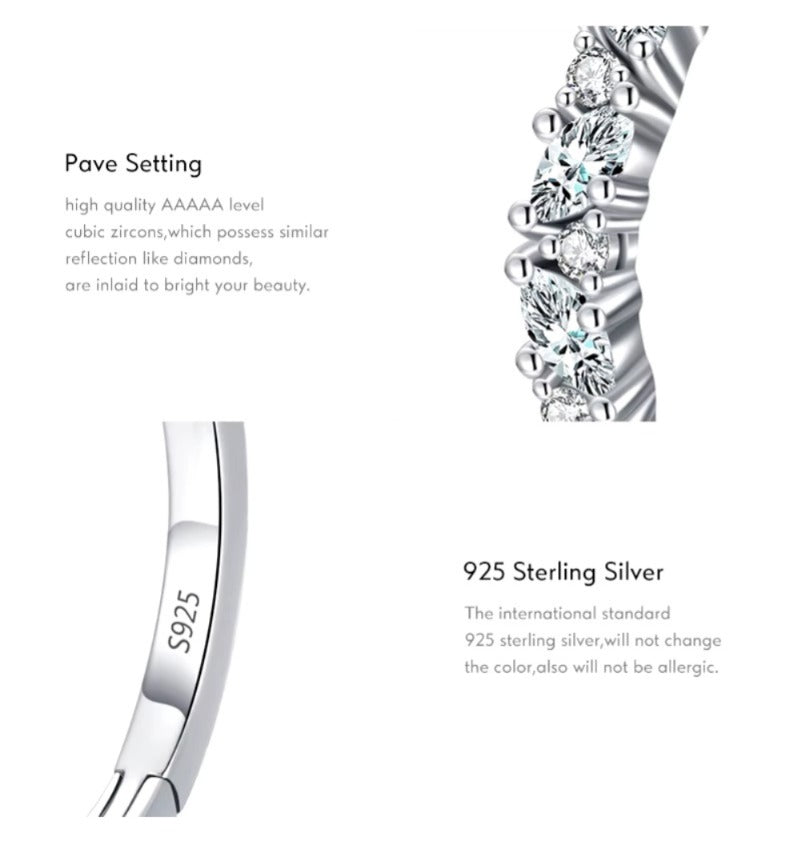 pendientes de aro de Plata de Ley 925 para mujer, joyería de boda