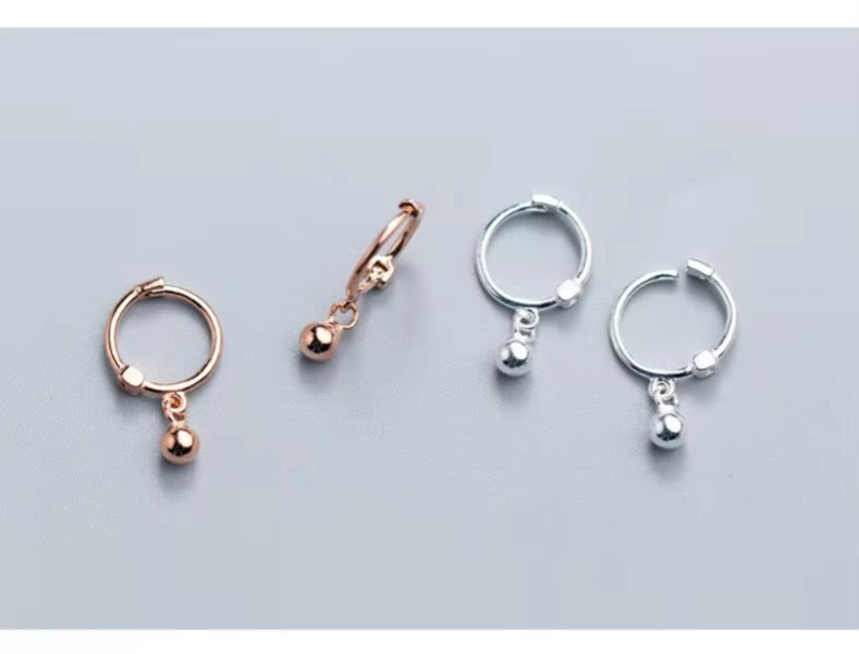 Hot Sale Swing Beads Hoop pendientes clásico exquisito Plata de Ley 925