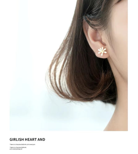 pendientes de esmalte plateado para mujer