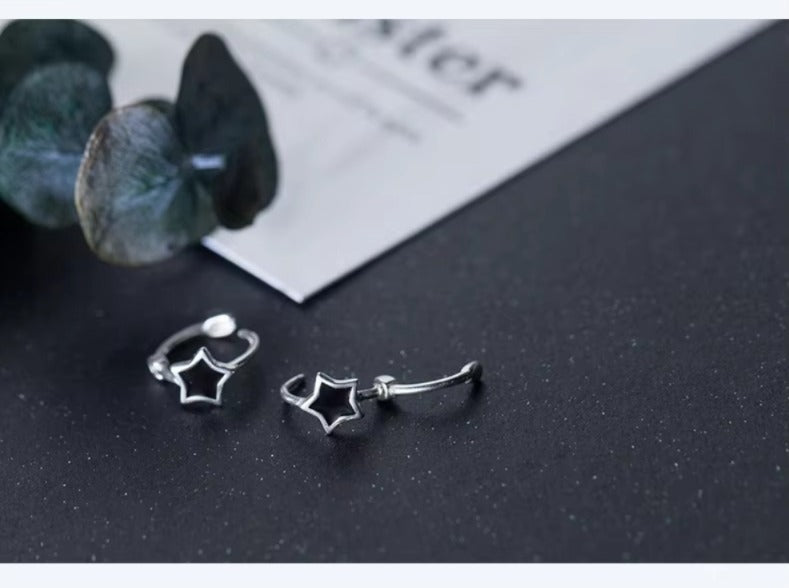 pendientes de plata de ley 925 con forma de estrella esmaltada, joyería de aniversario
