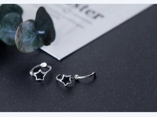 pendientes de plata de ley 925 con forma de estrella esmaltada, joyería de aniversario