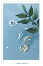 Load image into Gallery viewer, pendientes de plata de primera ley y circón para mujer, aretes pequeños, plata esterlina 100%