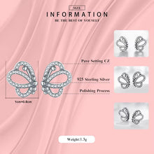 Cargar imagen en el visor de la galería, pendientes de tuerca de mariposa para mujer, joyería de marca de Plata de Ley 925