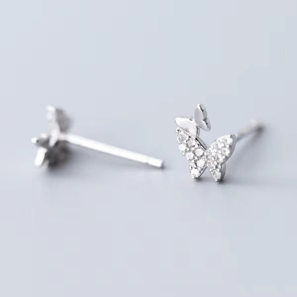 pendientes de plata esterlina 925 para mujer, joyería fina con forma de mariposa bailarina