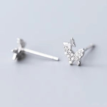 Cargar imagen en el visor de la galería, pendientes de plata esterlina 925 para mujer, joyería fina con forma de mariposa bailarina