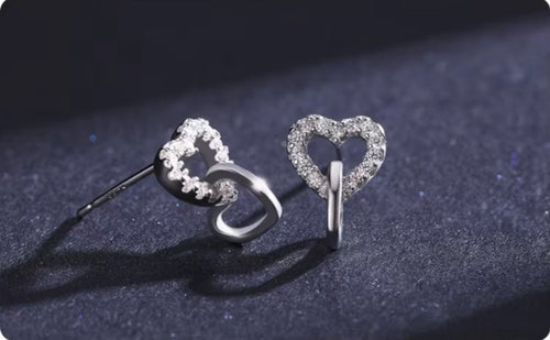 pendientes de plata de primera ley con forma de corazón para mujer, aretes pequeños