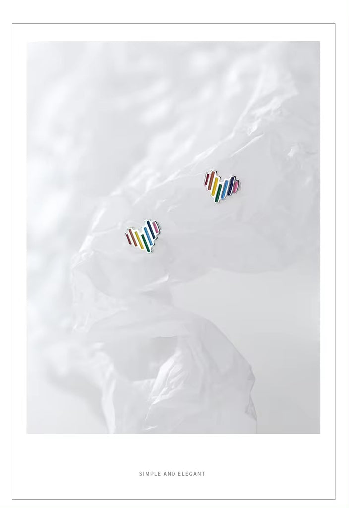 recién llegados lindo Arco Iris corazones joyería para mujeres