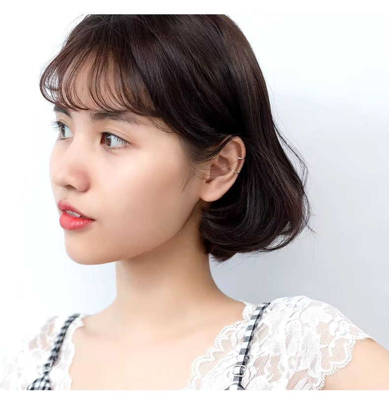 pendientes de Clip de Plata de Ley 925 para mujer, aretes de cuentas simples y lindas