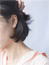 Load image into Gallery viewer, pendientes de plata de ley 925 con estrellas esmeriladas para mujer