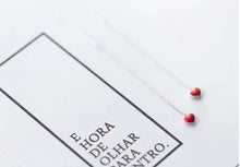 Load image into Gallery viewer, pendientes de plata de ley 925 con forma de corazón esmaltado para mujeres