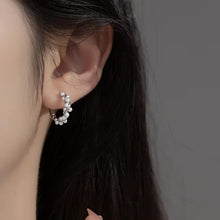 Load image into Gallery viewer, pendientes de aro de Plata de Ley 925 para mujer