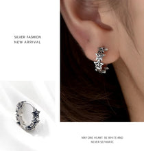 Load image into Gallery viewer, pendientes de plata de ley 925 con forma de estrella para mujer, aretes exquisitos y apilables