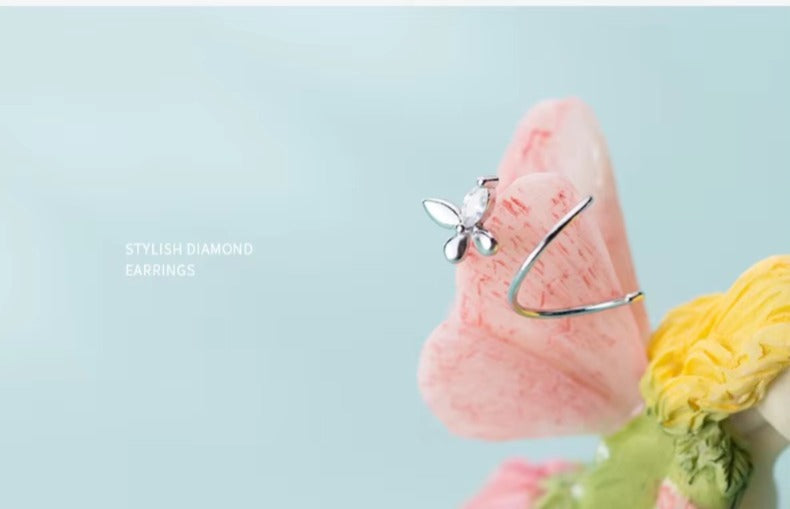 pendientes de plata de ley 925 con forma de mariposa para mujer, aretes pequeños con forma de mariposa en espiral