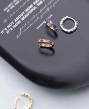 Load image into Gallery viewer, pendientes de aro geométricos de Plata de Ley 925 para mujer