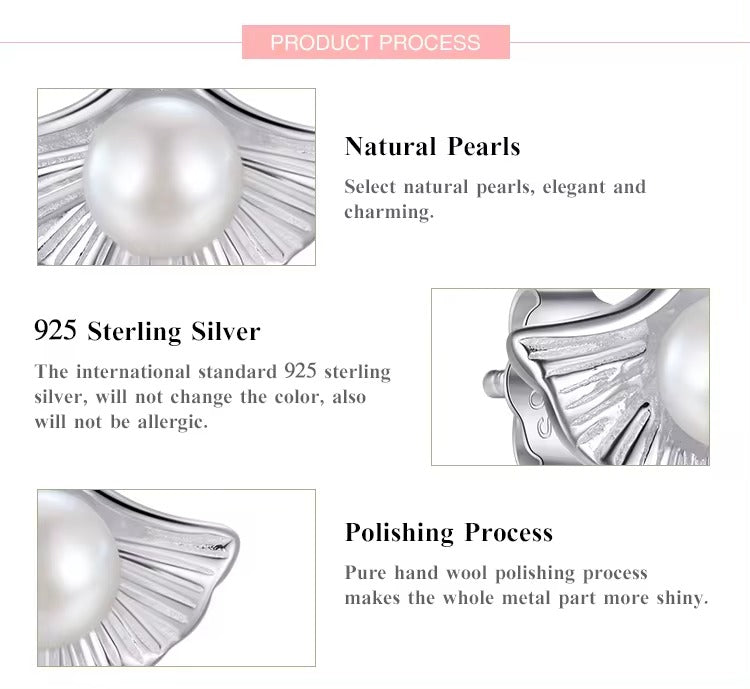 pendientes de plata de ley 925 con perlas naturales de agua dulce para mujer