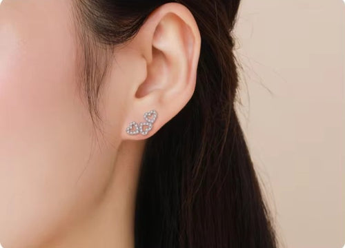 pendientes románticos de Plata de Ley 925 con forma de corazón para mujer