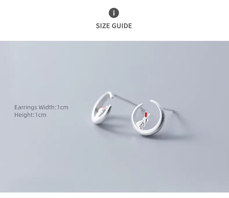 pendientes de plata de ley 100% con forma de corazón y conejo para mujer, joyería fina