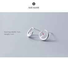 Load image into Gallery viewer, pendientes de plata de ley 100% con forma de corazón y conejo para mujer, joyería fina