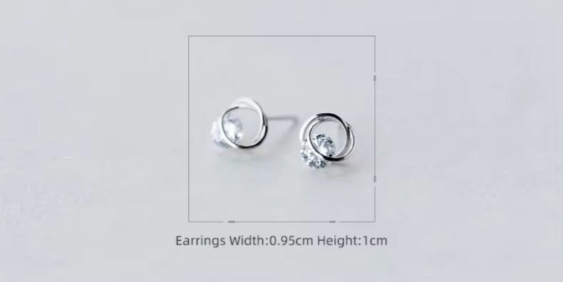 pendientes de plata de ley 100% y Circonia cúbica para mujer, aretes pequeños
