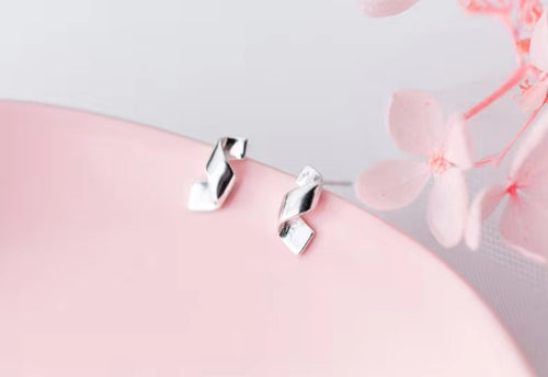 pendientes minimalistas geométricos para mujer, de plata de ley 100% 925 auténtica