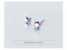 Load image into Gallery viewer, pendientes de plata de primera ley y Circonia cúbica para mujer