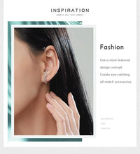 Cargar imagen en el visor de la galería, pendientes geométricos de Plata de Ley 925 con circonita transparente, joyería fina Bohemia