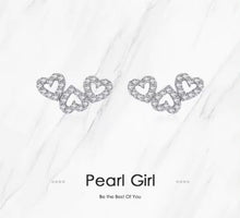 Cargar imagen en el visor de la galería, pendientes románticos de Plata de Ley 925 con forma de corazón para mujer