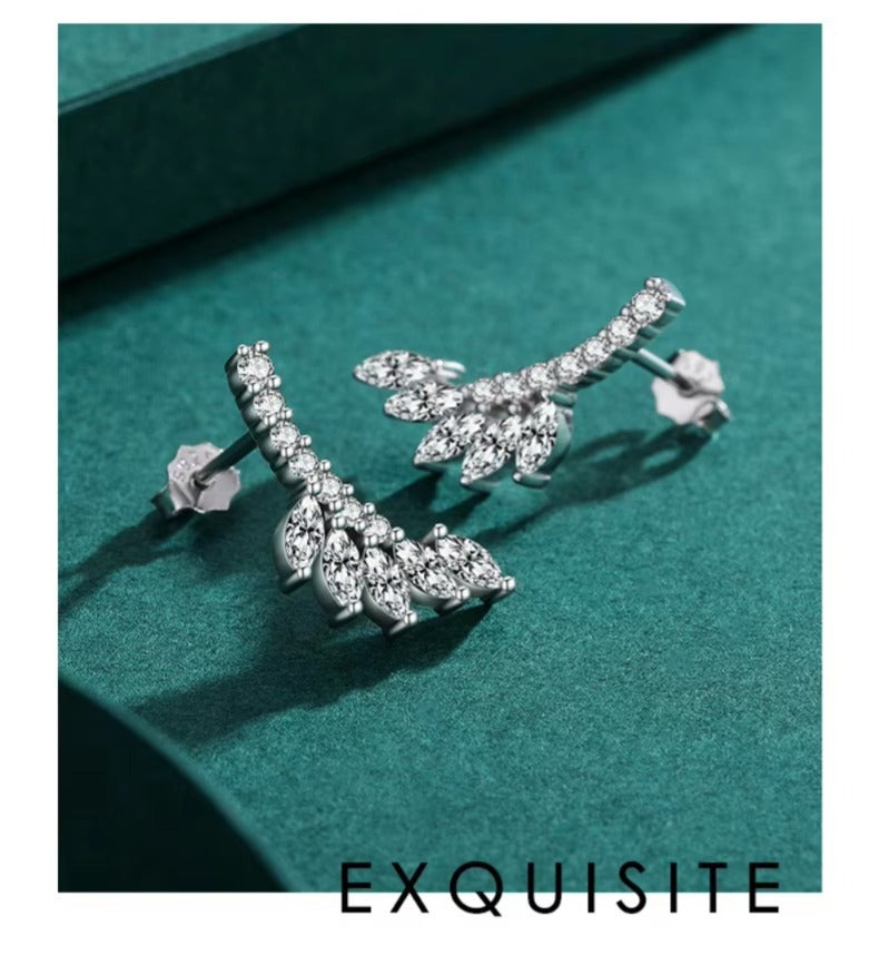 pendientes de tuerca de hojas de árbol para mujer