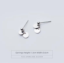 Cargar imagen en el visor de la galería, pendientes pequeños de Plata de Ley 925 para mujer, joyería de diseño redondo Simple
