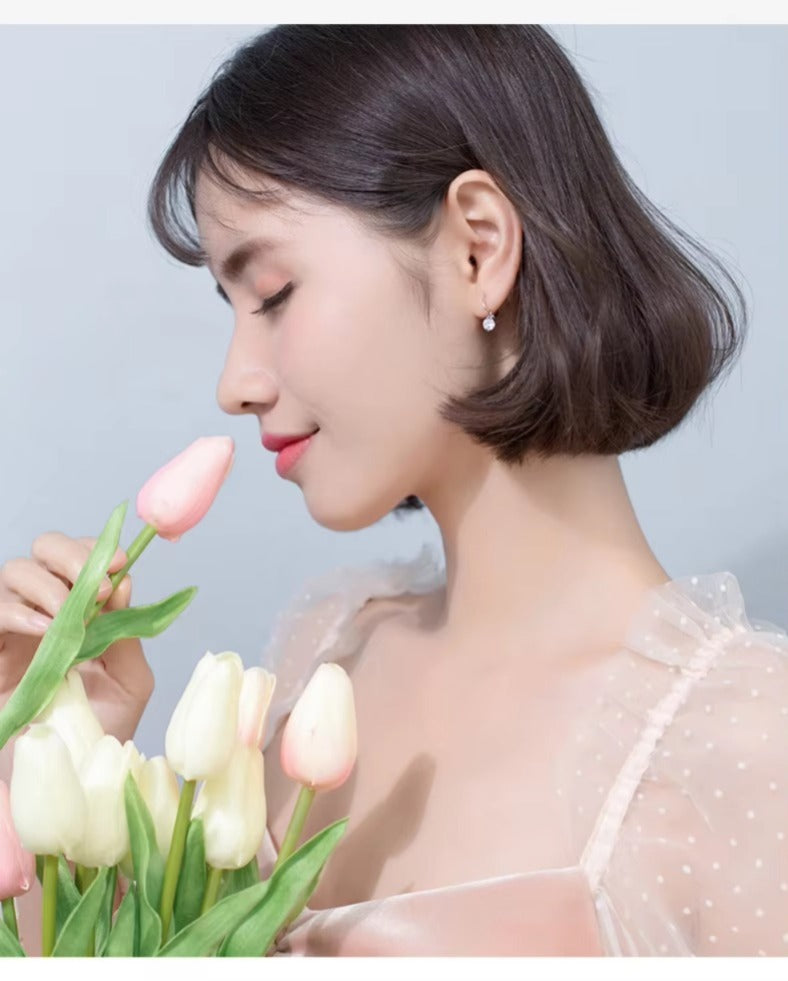 pendientes de plata de primera ley y Circonia cúbica para mujer, aretes, plata esterlina 100%