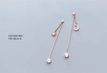 Load image into Gallery viewer, pendientes de plata de ley 925 con forma de luna para mujer