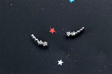 Load image into Gallery viewer, pendientes de plata de ley 925 con estrellas y Circonia cúbica para mujer, joyería llamativa
