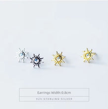 Load image into Gallery viewer, pendientes de plata de ley 925 con forma de Helios para mujer