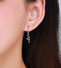 Load image into Gallery viewer, pendientes de plata de primera ley diseño serpiente para mujer y niña