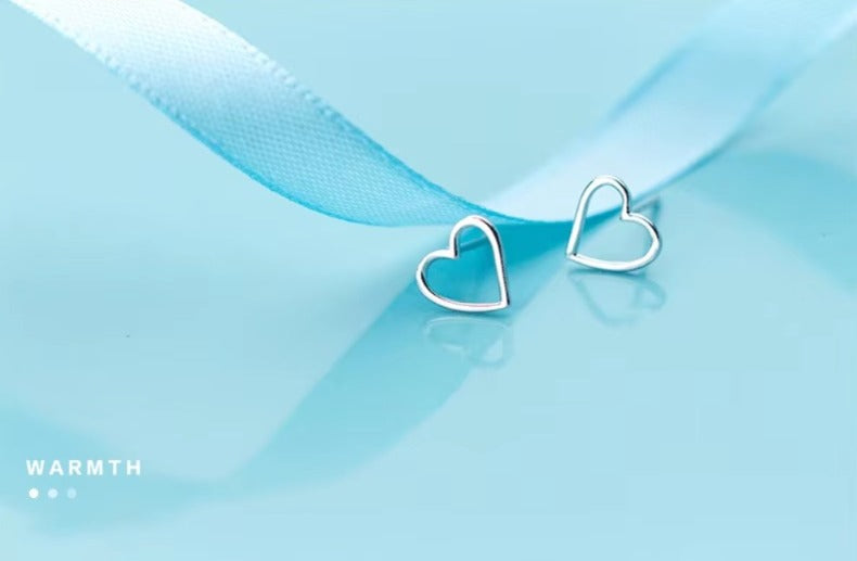 pendientes de plata de ley 925 con forma de corazón para mujer, joyería fina con cierre de tuerca