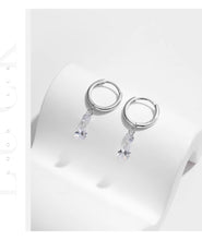 Load image into Gallery viewer, pendientes de aro de Plata de Ley 925 para mujer