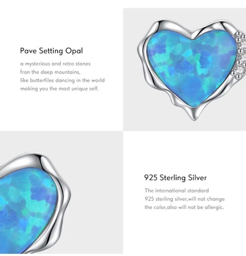 pendientes de plata de ley 925 con corazones irregulares para mujer