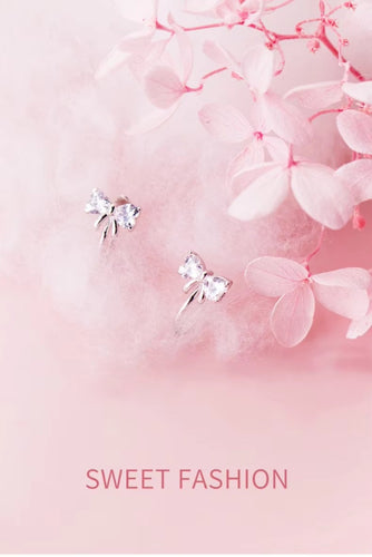 pendientes de plata de ley 925 con lazo, joyería fina de lujo para mujeres