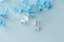 Load image into Gallery viewer, pendientes de plata de ley 925 con circonita cúbica