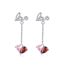 Load image into Gallery viewer, pendientes de plata de ley 925 con letras románticas para mujer