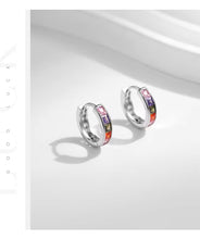 Load image into Gallery viewer, pendientes de aro de Plata de Ley 925 para mujer