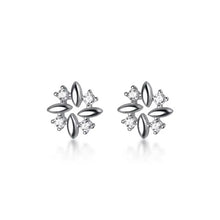 Load image into Gallery viewer, pendientes de plata de ley 925 con circonita ovalada cuadrada para mujer